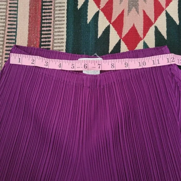Issey Miyake Pleats Please Purple Pants Size 3 Classic Straight Wide Leg Artsy - Picture 5 of 9